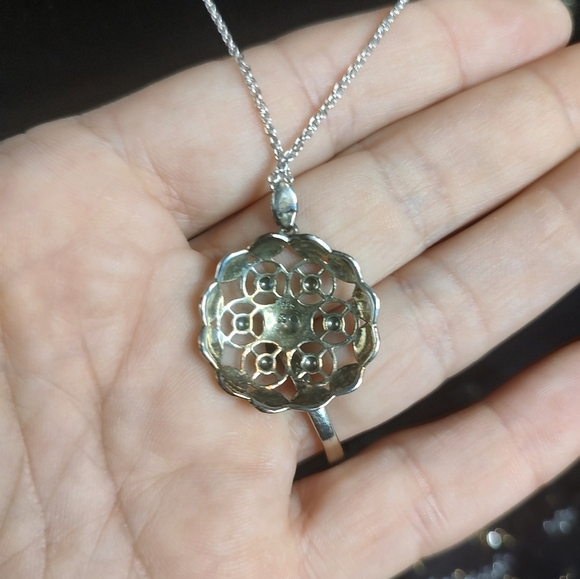 Judith Jack Necklace Sterling Silver Marcasite Pendant - Picture 7 of 15